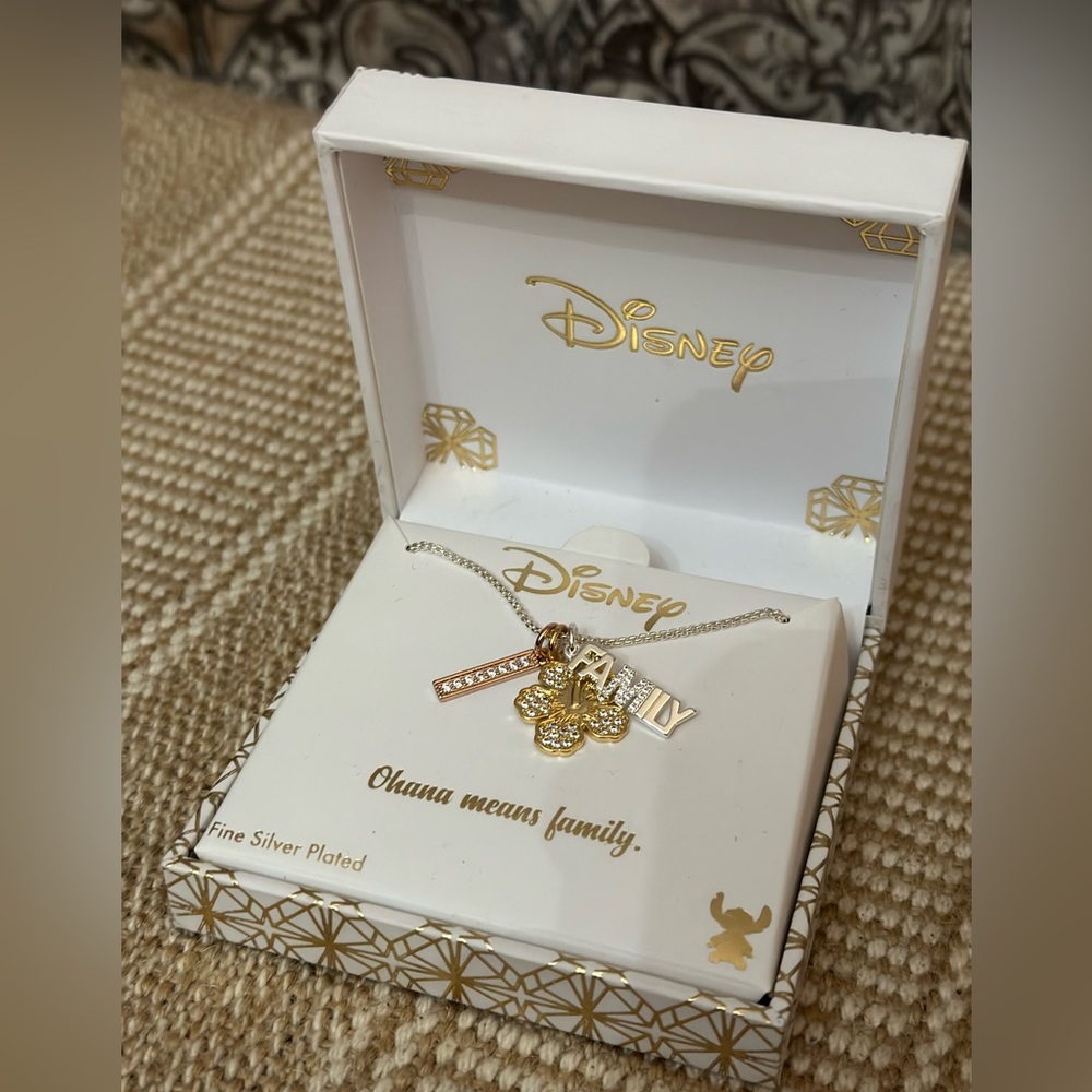 Disney, lilo & stitch, Ohana means family necklace.